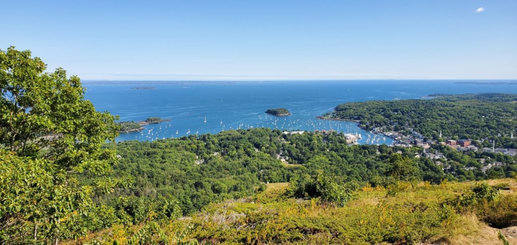 View of Camden, Maine from Mt. Battie Tower - located within Camden Hills State Park